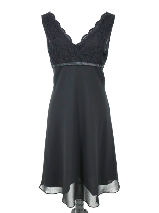 Jones Wear Dresses & Skirts - Jones Wear Dress Womens 16 Black Lace Bodice Chiffon Skirt Side Zip Lined Party